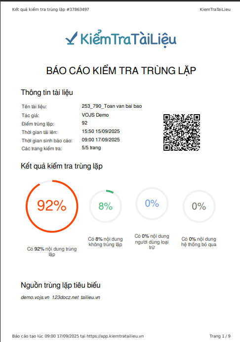 Xem kết quả trùng lặp