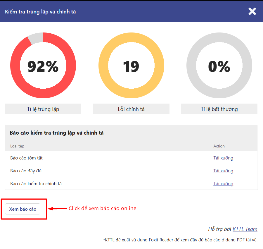 Xem kết quả trùng lặp