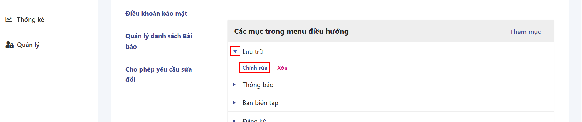 Thêm mới menu