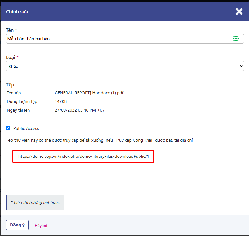 Tải tệp mẫu lên hệ thống