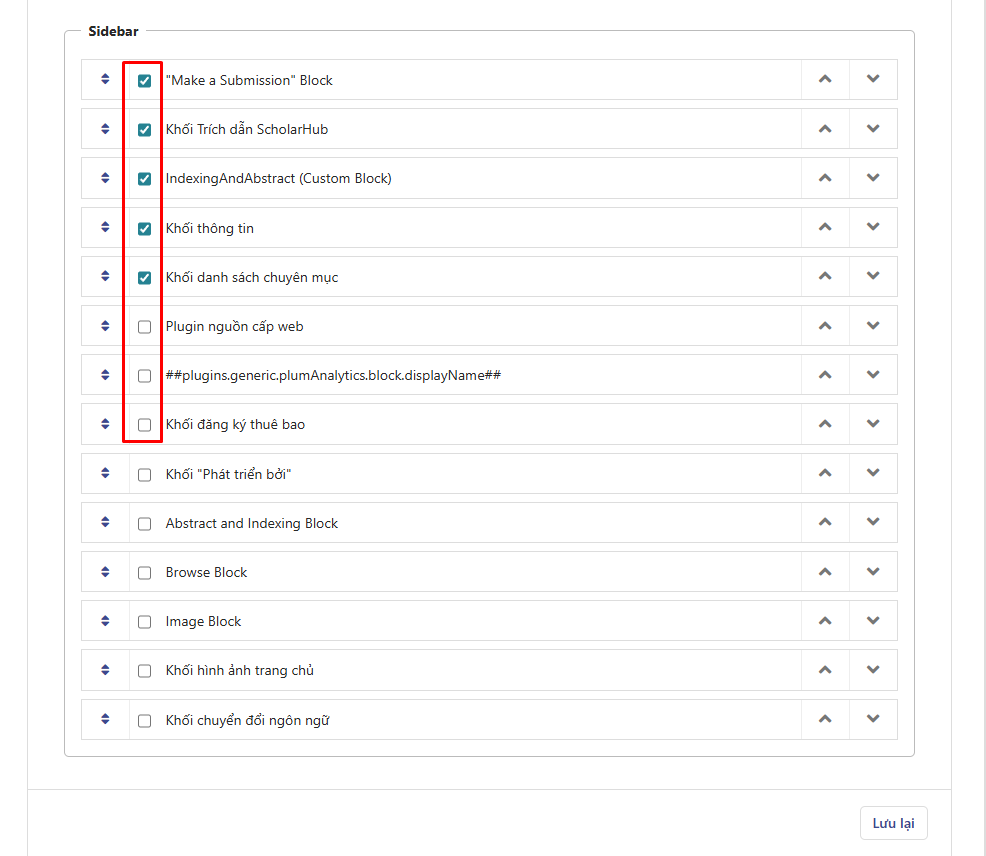 Chỉnh sửa Sidebar