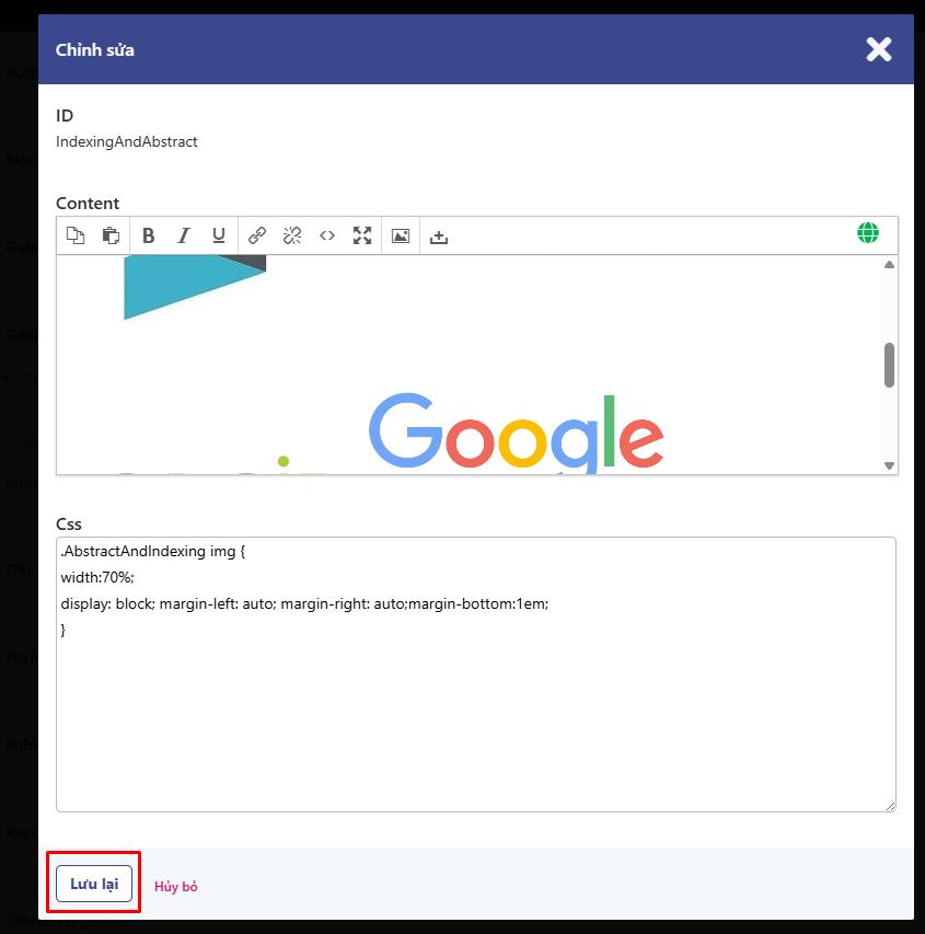 Chỉnh sửa Sidebar