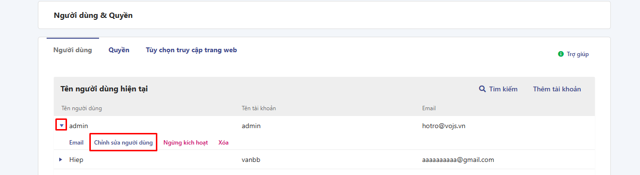 Tạo người dùng