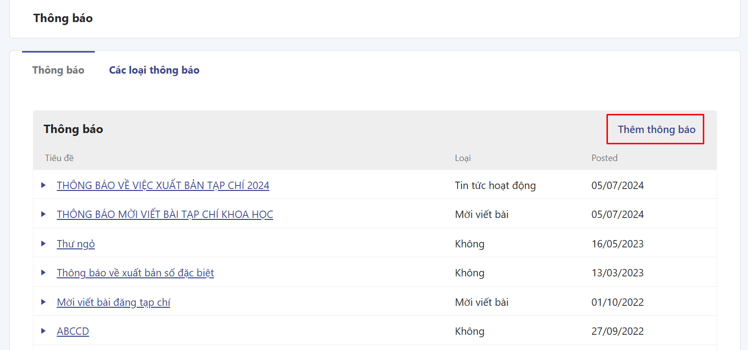 Hướng dẫn tạo thông báo