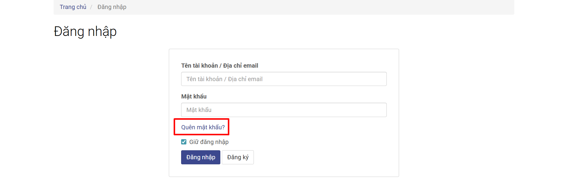 a title Quên mật khẩu